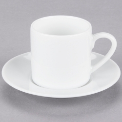Royal White Demi Can Cup/Saucer