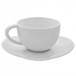 Royal Oval White Oversized Cup/Saucer