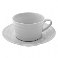 Swing White Oversized Cup/Saucer