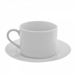 Z-Ware White Porcelain Can Cup/Saucer
