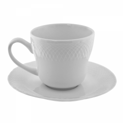 White Wicker Cup/Saucer