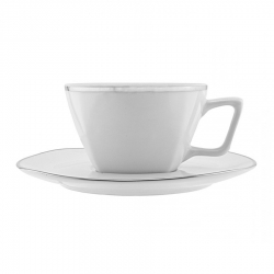 Lotus Silver Line Tea Cup/Saucer