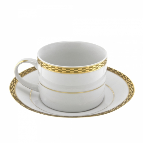 Athens Gold Can Cup/Saucer