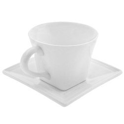 Whittier Squares Square Flared Cup/Saucer