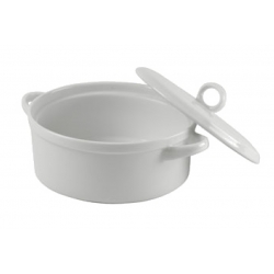 Delano White  Round Bakeware With Lid 8"