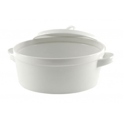 Delano White Round Bakeware With Lid 12"