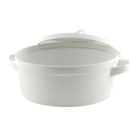 Delano White Round Bakeware With Lid 12"