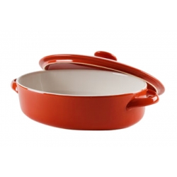 Sienna Red Oval Bakeware With Lid 10"