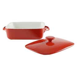 Sienna Red Rectangular Bakeware With Lid 9"