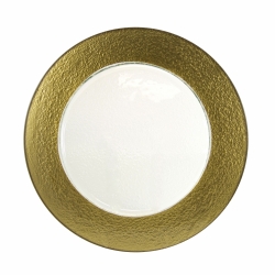 Colored Rim Gold Rim Glass Charger Plate