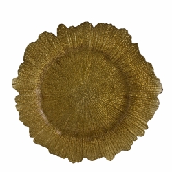 Sponge Gold Glass Charger Plate