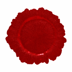 Sponge Red Glass Charger Plate