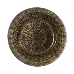 Monaco Silver Gold Glass Charger Plate