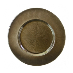 Metallic Bronze Glass Charger Plate