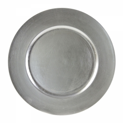 Lacquer Round Silver Charger Plate