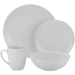 Simply White 16 Pc Coupe Dinnerware Set