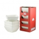 Square Box Sets - Red Square Bowl Set Of 4