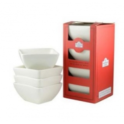 Square Box Sets - Red Square Bowl Set Of 4