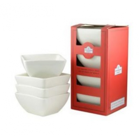 Square Box Sets - Red Square Bowl Set Of 4