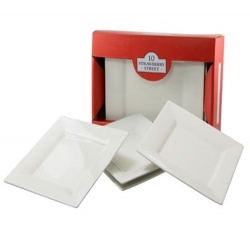 Square Box Sets - Red Dinner Plate Set Of 4