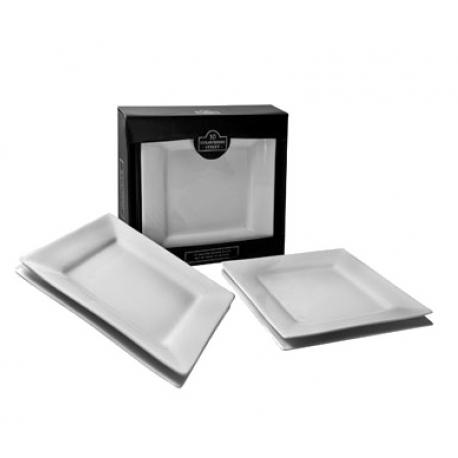 Square Box Sets - Black Dinner Plate Set Of 4