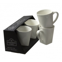 Square Box Sets - Black Square Mug Set Of 4