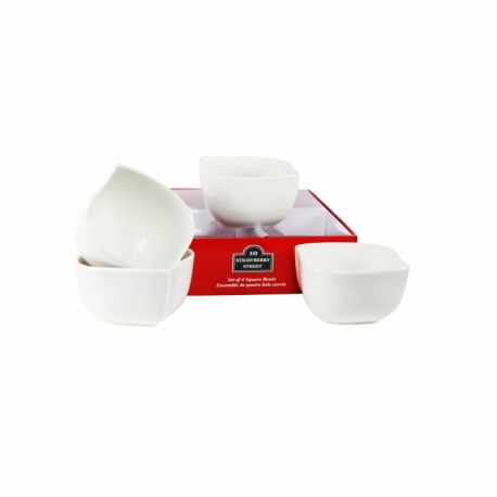 Tid Bit Sets Red Box Square Bowl Set Of 4