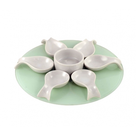 Appetizer Set 8 Pc Round Glass