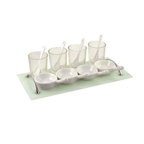 Appetizer Set 13 Pc Rec Glass