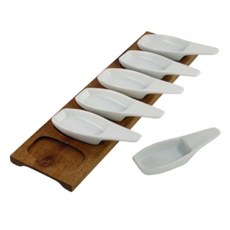 Appetizer Set 7 Pc Rec Natural Wood