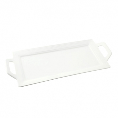 Whittier Embossed Rectanguler Handled Platter