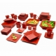 Nova Red 45 Pc Sq Dinner Set