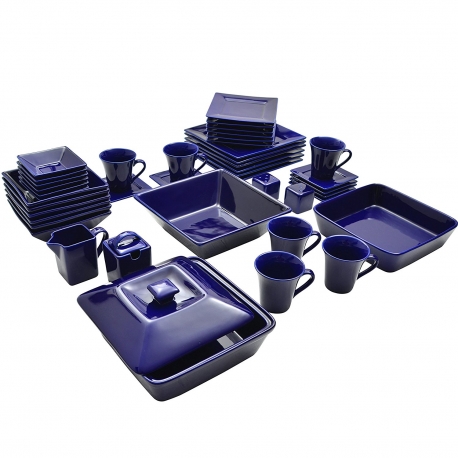 Nova Cobalt 45 Pc Sq Dinner Set