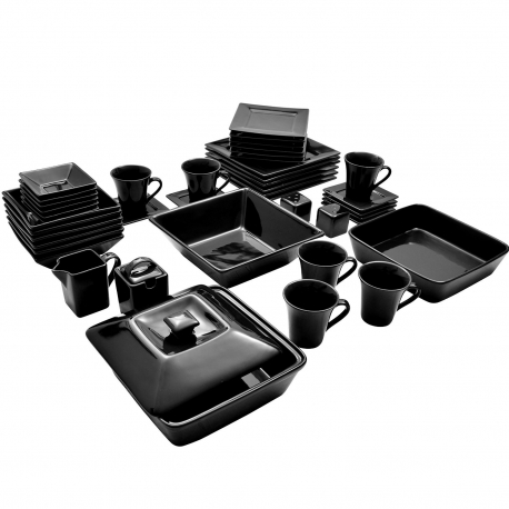 Nova Black 45 Pc Sq Dinner Set