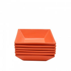 Nova Orange Square Bowl S-6  7"